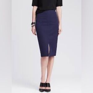 Banana Republic Sloan-fit Vented Pencil Skirt - navy blue